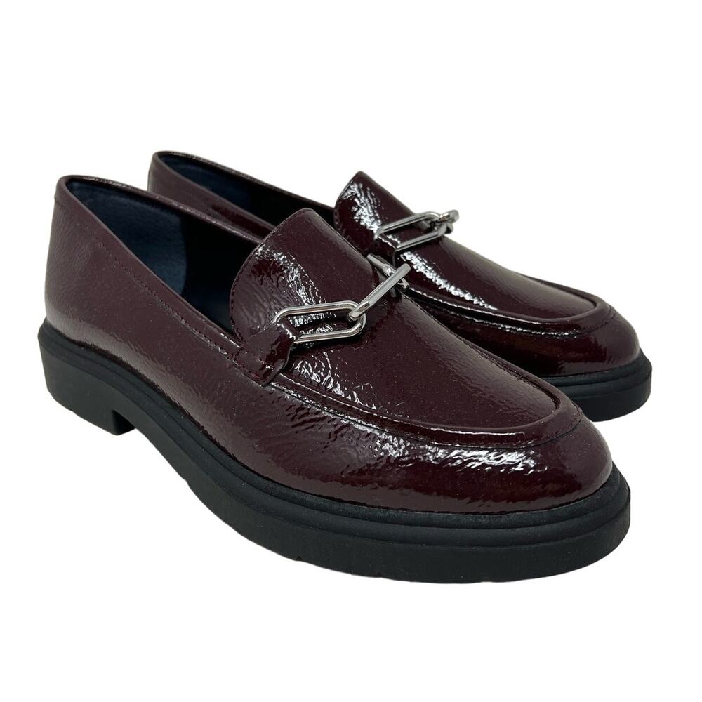 Alfani Step N' Flex Galilyao Patent Chain Loafer Flats in Dark Berry 9